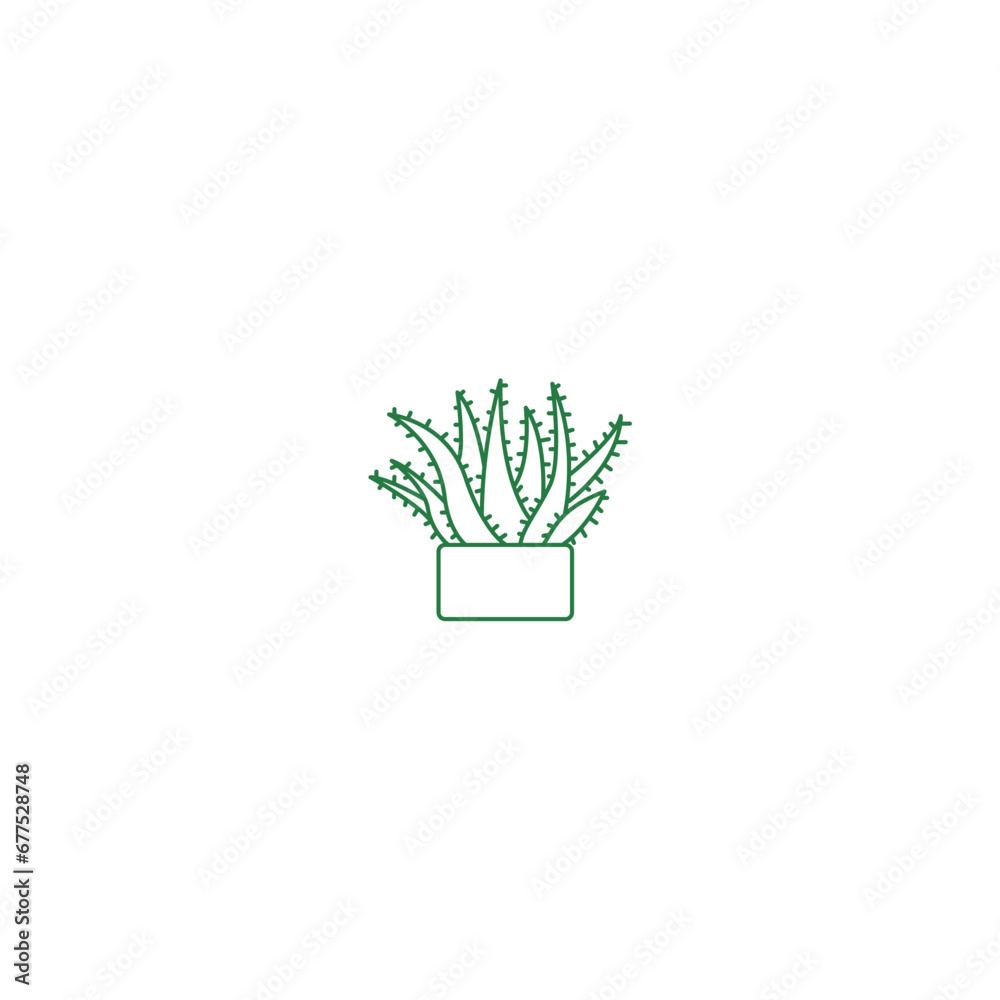 plant icon with a green outline leaf