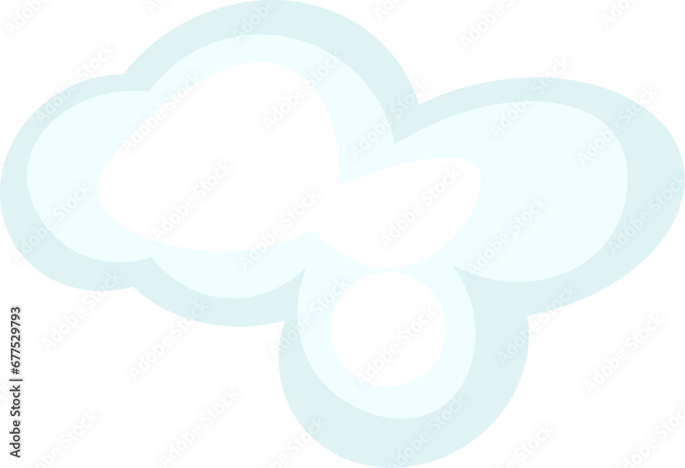 Winter fluffy cloud. Xmas winter air weightless cloud in cartoon style. Festive New Year vector icon isolated on white background for decoration of holiday design Winter fluffy cloud. Xmas winter air weightless cloud in cartoon style. Festive New Year vector icon isolated on white background for decoration of holiday design