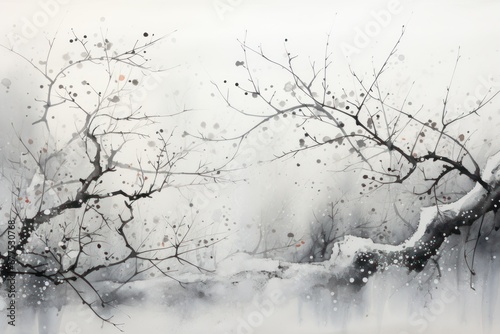 Snowy Abstract Art - Generative AI