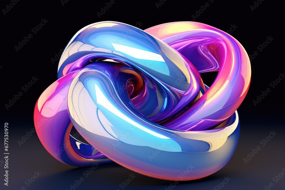 Iridescent Infinity: A Lustrous Loop of Liquid Metal Hues