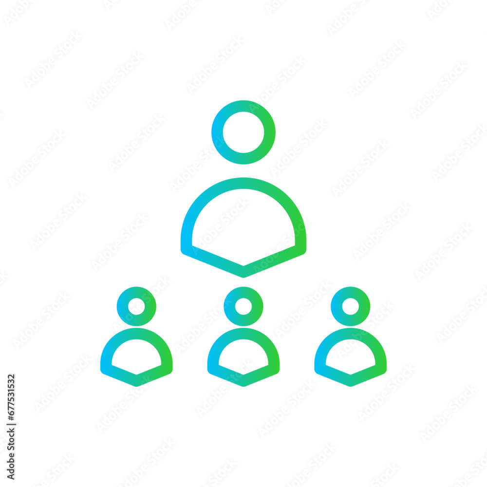 Leader project development icon with blue and green gradient outline style. business, leader, leadership, success, team, group, manager. Vector Illustration Leader project development icon with blue and green gradient outline style. business, leader, leadership, success, team, group, manager. Vector Illustration