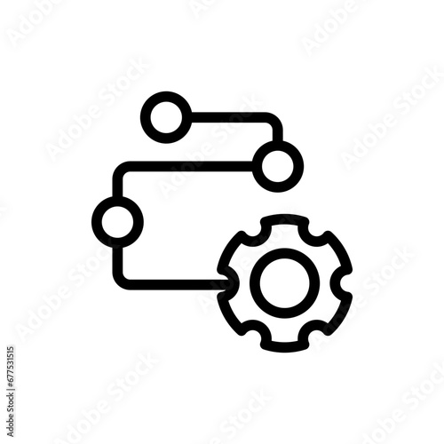 Project plan project development icon with black outline style. project, business, plan, management, professional, office, team. Vector Illustration