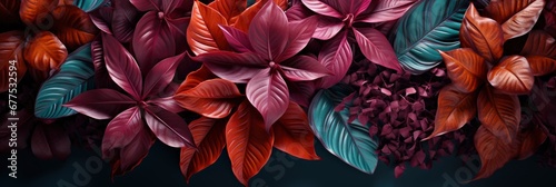 Tropical Floral Pattern Exotic Leaves Flowers   Banner Image For Website  Background Pattern Seamless  Desktop Wallpaper