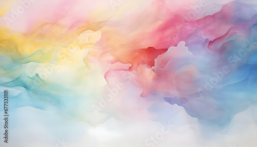 Abstract rainbow colored watercolor background with smoke. Creative pastel  background.  © Clip Arts Fusion 