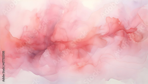 Abstract pink colored watercolor background with smoke. Creative pastel background. 