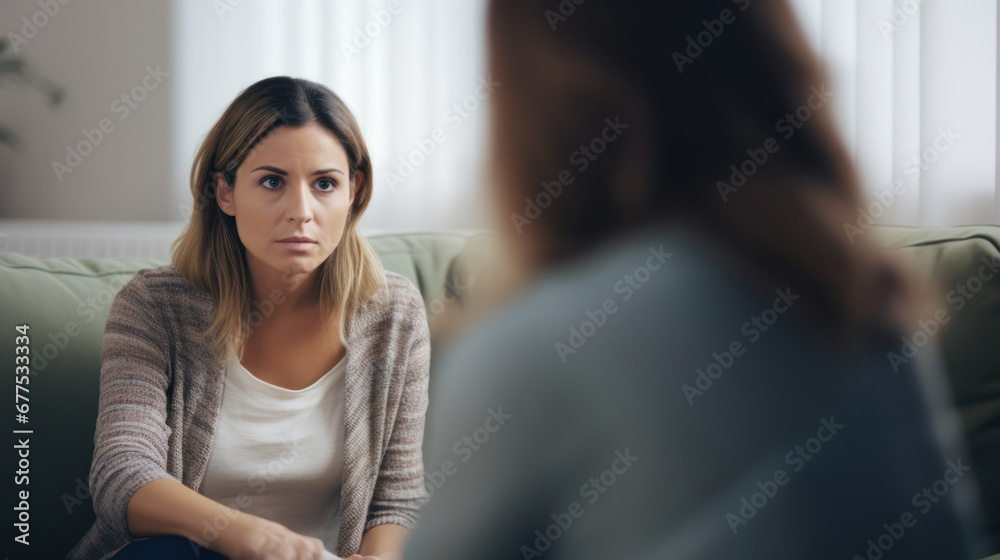 psychology, mental health and people concept - psychologist with notebook and woman patient at psychotherapy session