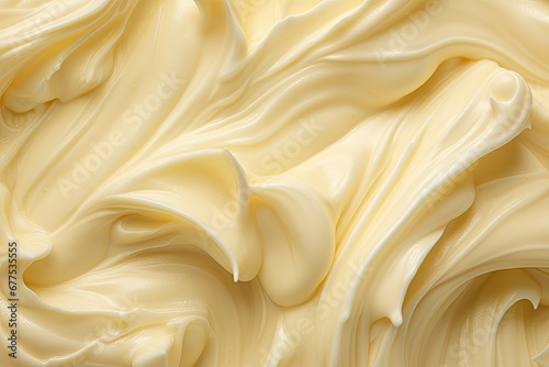 Macro texture of white mayonnaise. Tasty sauce
