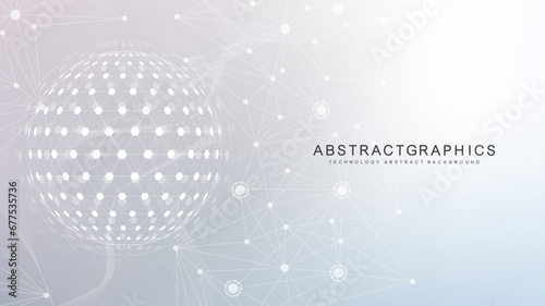 Quantum computing. Quantum processing. Artificial intelligence quantum computer technology concept. Future new technology for business or science presentation. Vector illustration.