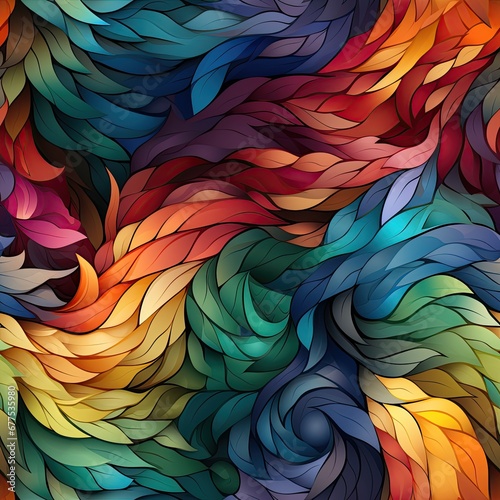 seamless pattern with colorful wavy texture on rainbow background for fabric decoration