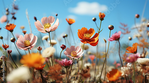 poppies in the field HD 8K wallpaper Stock Photographic Image