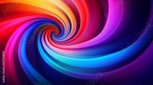 Colorful swirl spiral vivid vortex over the dark background