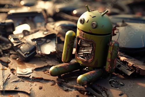 Broken Android In Junkyard photo