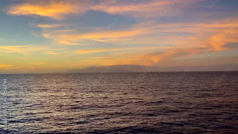 Beautiful ocean sunset in Costa Adeje with La Gomera island in the horizon,Tenerife,Canary Islands,Spain.Travel concept.
Beautiful ocean sunset in Costa Adeje with La Gomera island in the horizon,Tenerife,Canary Islands,Spain.Travel concept.