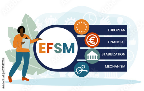 EFSM - european financial stabilisation mechanism acronym business concept background. vector illustration concept with keywords and icons. lettering illustration with icons for web banner, flyer