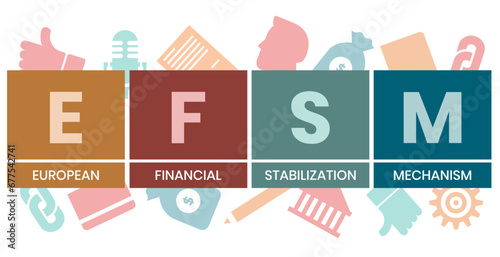 EFSM - european financial stabilisation mechanism acronym business concept background. vector illustration concept with keywords and icons. lettering illustration with icons for web banner, flyer