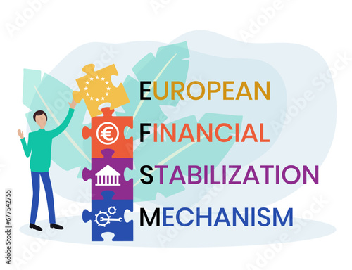 EFSM - european financial stabilisation mechanism acronym business concept background. vector illustration concept with keywords and icons. lettering illustration with icons for web banner, flyer