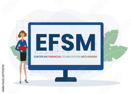 EFSM - european financial stabilisation mechanism acronym business concept background. vector illustration concept with keywords and icons. lettering illustration with icons for web banner, flyer
