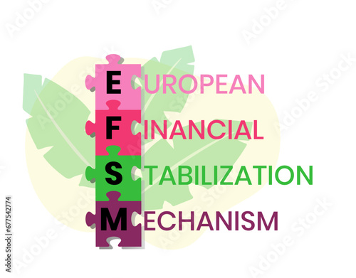 EFSM - european financial stabilisation mechanism acronym business concept background. vector illustration concept with keywords and icons. lettering illustration with icons for web banner, flyer