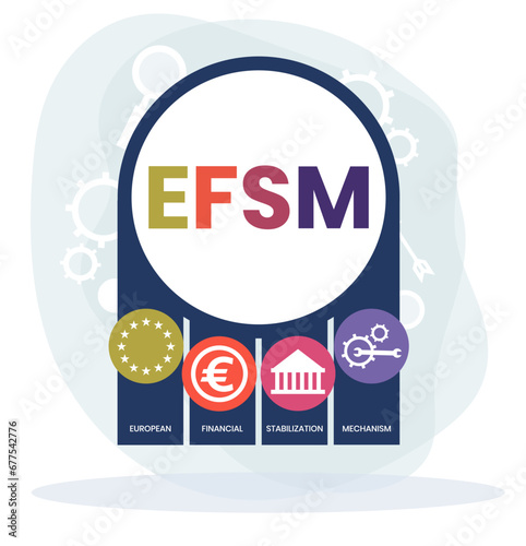 EFSM - european financial stabilisation mechanism acronym business concept background. vector illustration concept with keywords and icons. lettering illustration with icons for web banner, flyer
