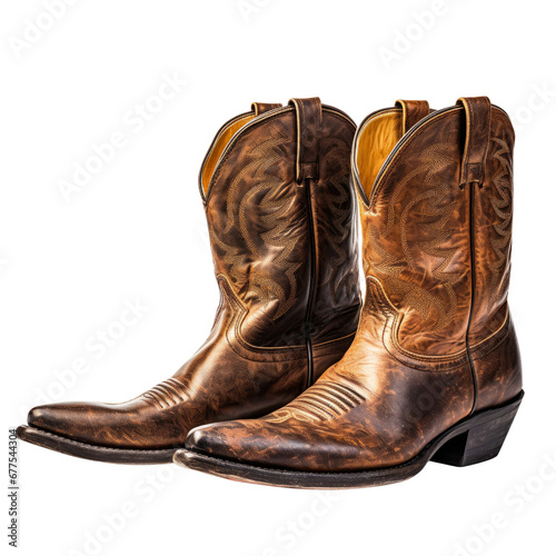 Real Photo of Western Boots isolated on pure white background - 1