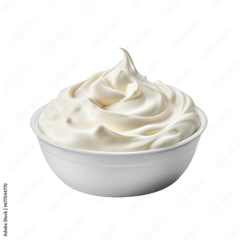 Sour cream, transparent background, isolated image, generative AI Sour cream, transparent background, isolated image, generative AI