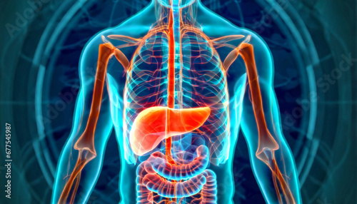 Wallpaper Mural 3D Visualization Illustration of Man's Pancreas Anatomy, 3D Exploration of the Pancreatic Anatomy in Man's Digestive System, Generative AI Torontodigital.ca