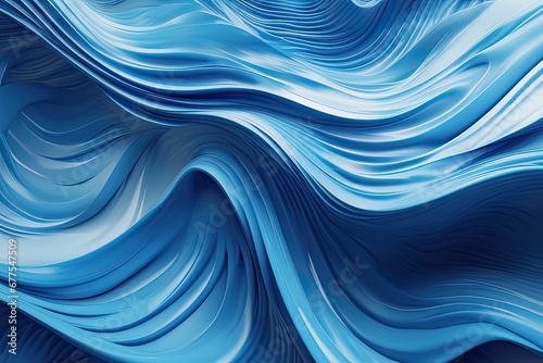 Amazing abstract composition shapes with waves with blue dominant color, can be used with wallpaper, concept graphic resources, generative ai