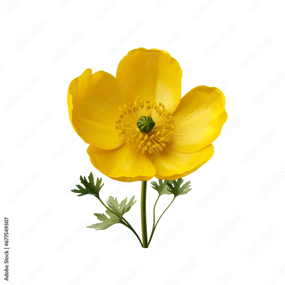 Naklejka premium Buttercup flower isolated on transparent background