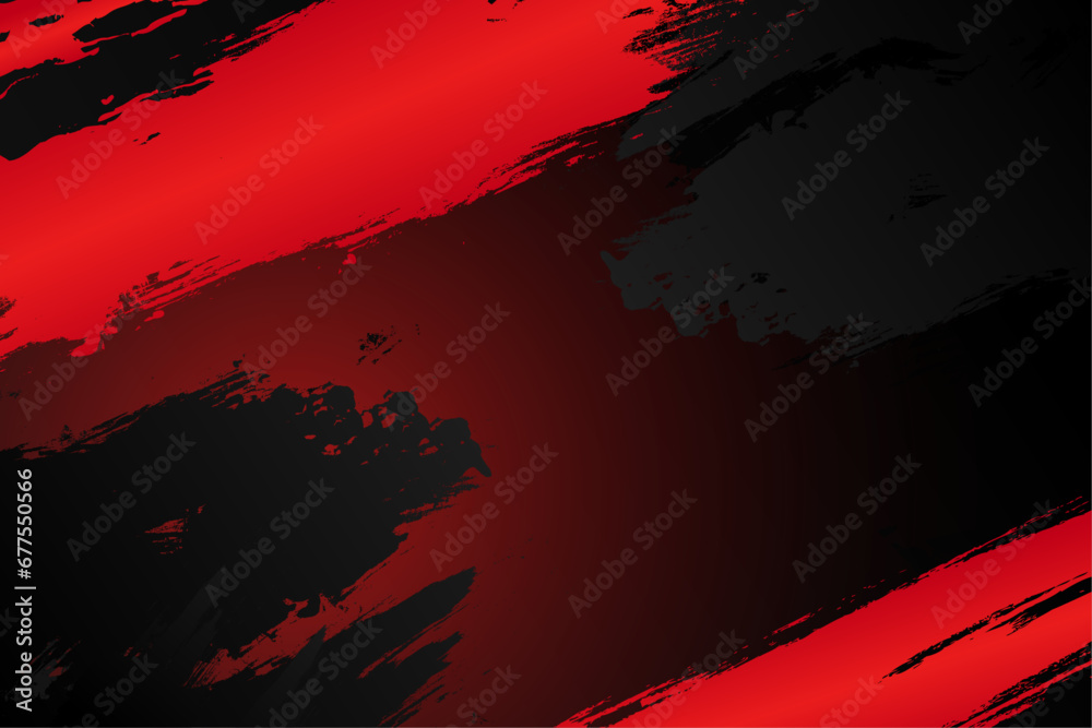 black and red grunge texture background. vector illustration. hipster style with paint splits. stylish frame red color of the brush. the drawn strips are a rectangular format. Japanese style design