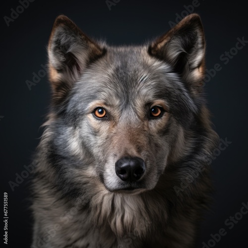 portrait of a black wolf