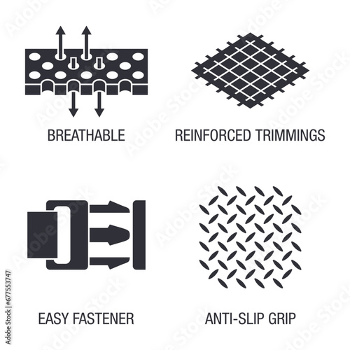 Shoulder brace sling icons set for labeling