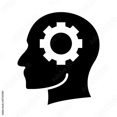 Cyborg Glyph Icon Design