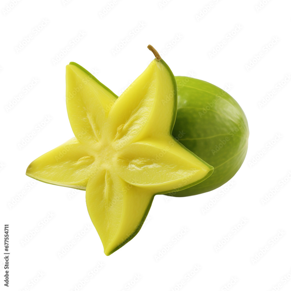 Carambola isolated on transparent background Carambola isolated on transparent background