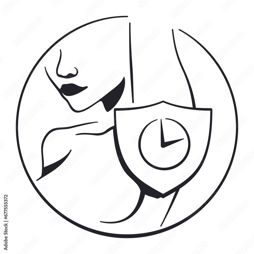Long-lasting antiperspirant icon in drawn style Long-lasting antiperspirant icon in drawn style
