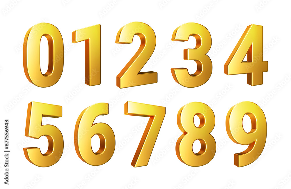Alphabet. Set of golden 3d numbers isolated on a transparent background. 3d illustration. png. Alphabet. Set of golden 3d numbers isolated on a transparent background. 3d illustration. png.