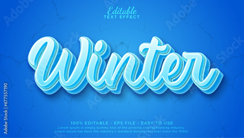 Editable text effects. Frozen text effect mockup