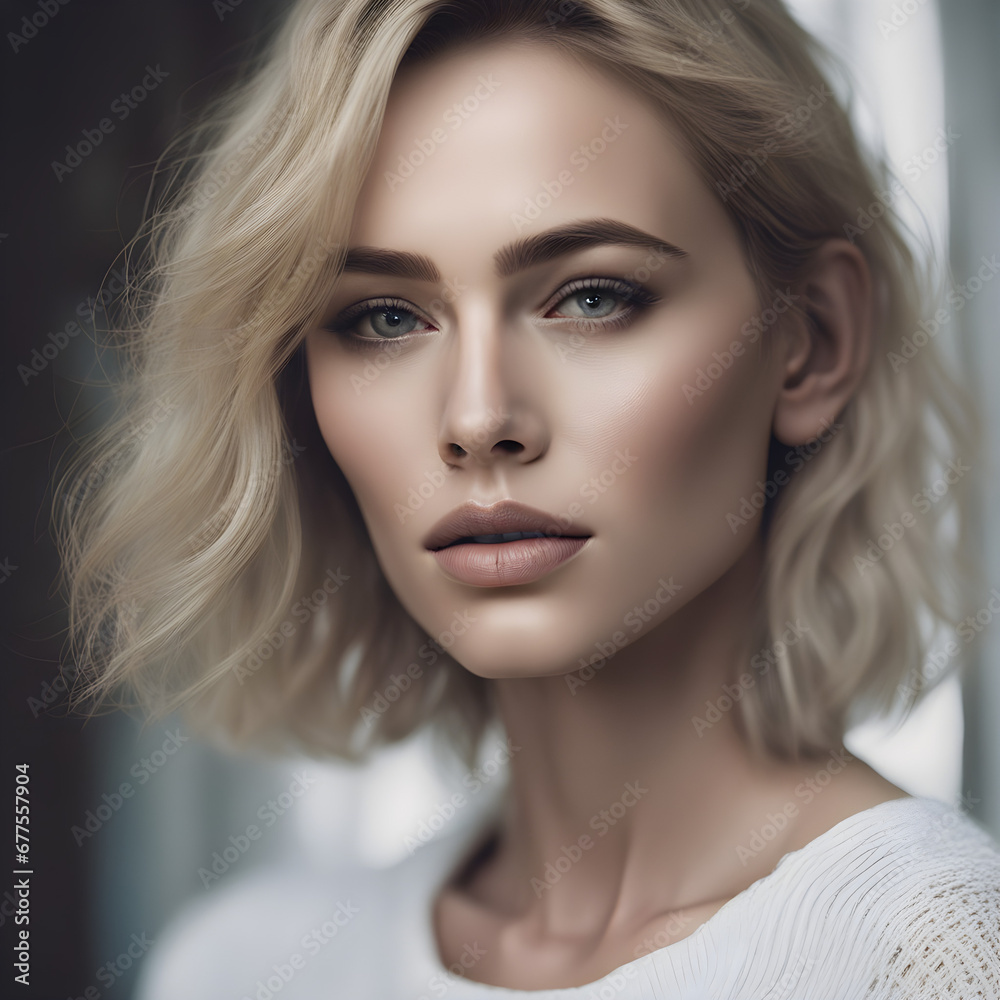 A beautiful mature woman with blonde hair and attractive look A beautiful mature woman with blonde hair and attractive look