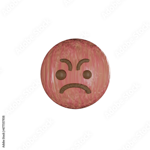 wood emoji angry red