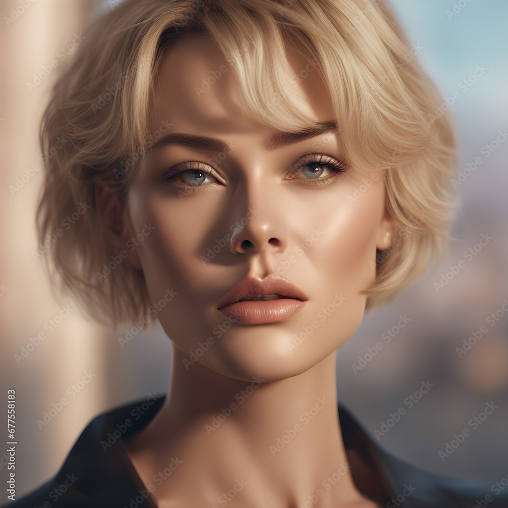 A beautiful mature woman with blonde hair and attractive look A beautiful mature woman with blonde hair and attractive look