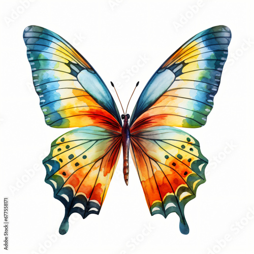 Watercolor Butterfly Clipart isolated on white background