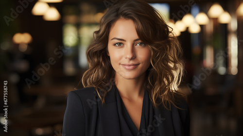 Wallpaper Mural Ritratto di una bellissima donna in un moderno ufficio con abito elegante	 Torontodigital.ca