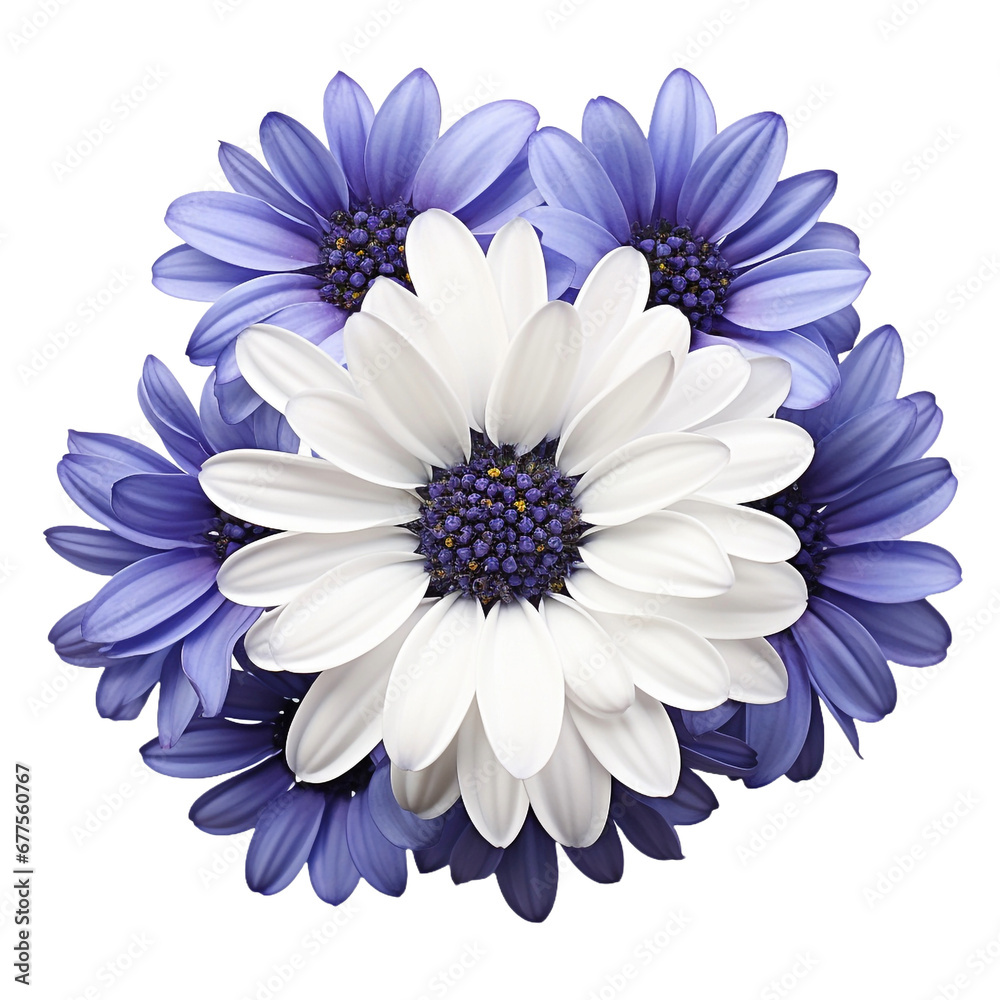 Fototapeta premium Cineraria flower isolated on transparent background