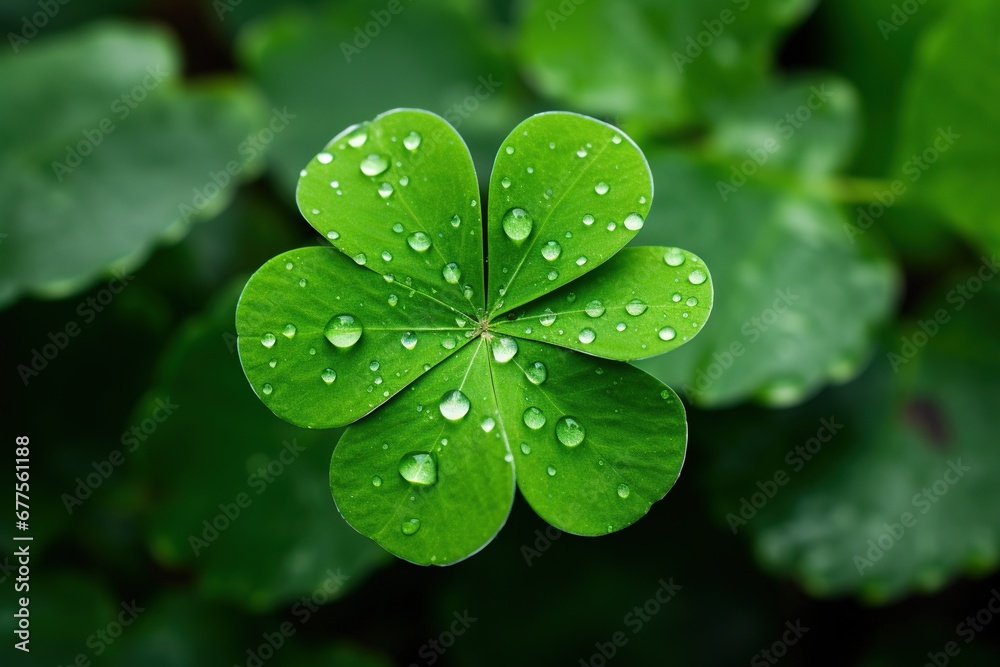Green clover leaves on a dark background. St.Patrick's Day. Green clover leaves on a dark background. St.Patrick's Day.