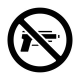  Weapon free, arms prohibited, no firearms, weapon restricted, no arms icon and easy to edit.