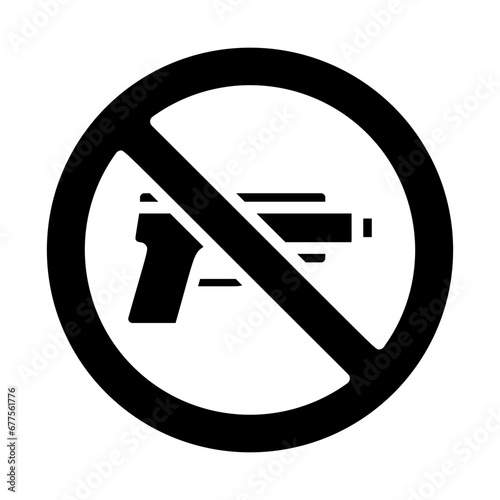  Weapon free, arms prohibited, no firearms, weapon restricted, no arms icon and easy to edit.