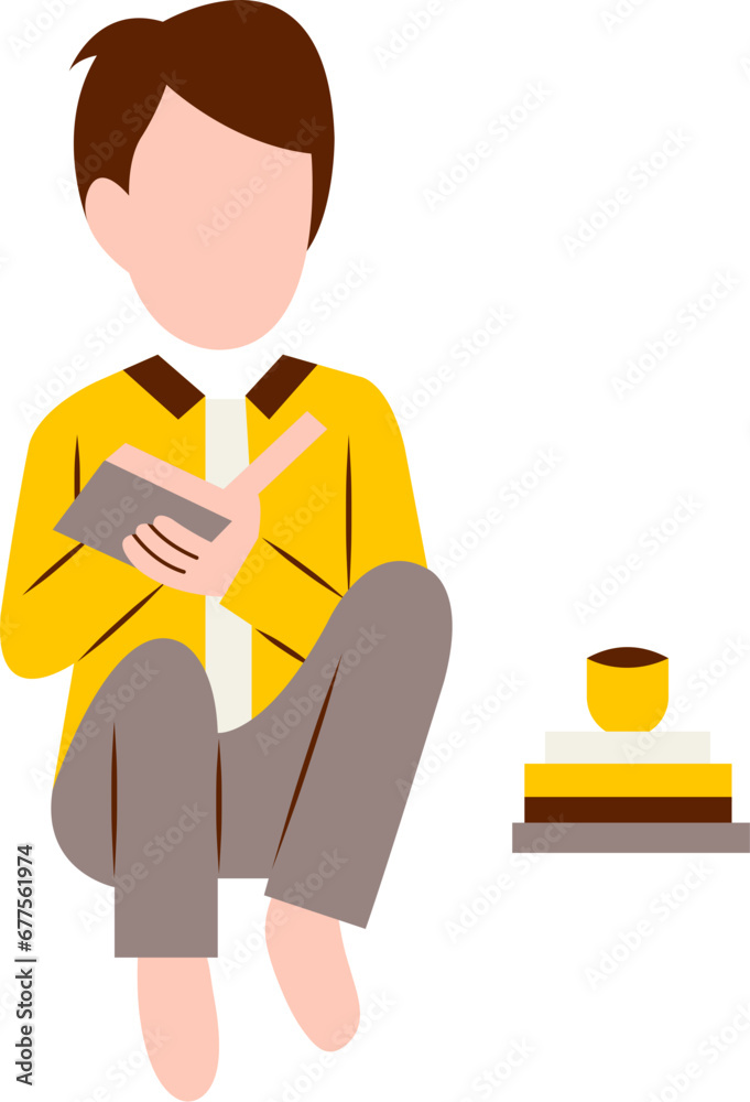 Illustration Of Man Reading Book Illustration Of Man Reading Book
