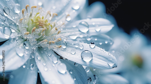 water drops on daisy photo