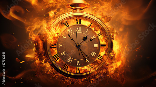 burning fire clock
