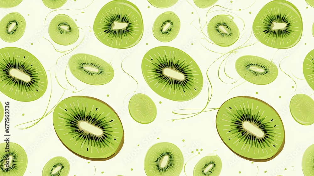 Fototapeta premium kiwi fruit seamless pattern