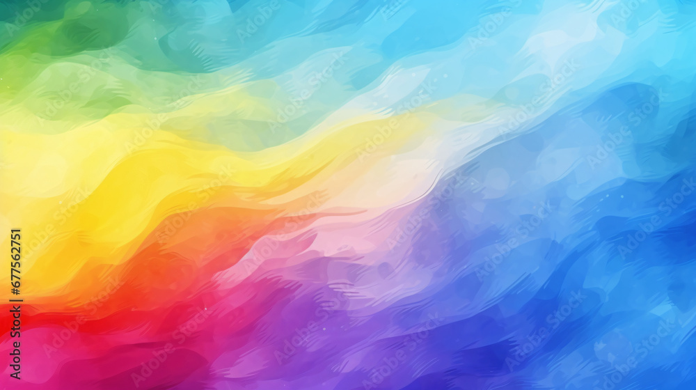 Watercolor rainbow flag brush style background